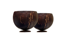 Load image into Gallery viewer, Coconut Shell Bowl with Base - Pack of 2 (~500ml)